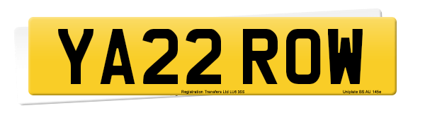 Registration number YA22 ROW